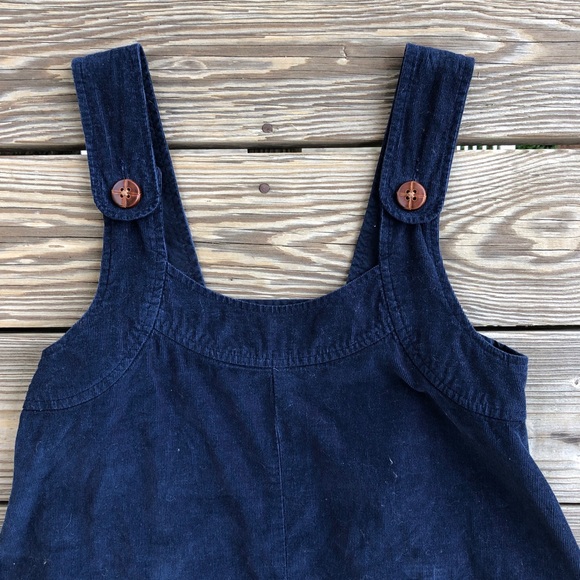 SOLD Vintage Navy Corduroy Babydoll Dress - Picture 2 of 7